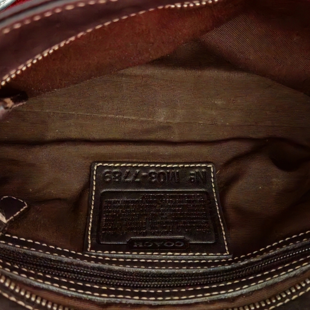 Vintage Coach Hampton Black Leather Hobo Shoulder Bag - Picture 7 of 13